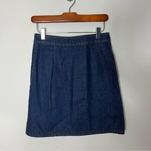 Sandro Paris Denim Mini Skirt Studded Dark Jean Size “1” Small 943